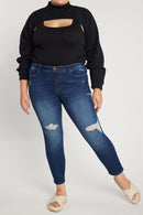 (PRE PACK) Plus size Distressed Ankle Skinny Jeans EP3490XL