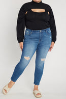 (PRE PACK) Plus size Distressed Ankle Skinny Jeans EP3490XL