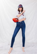 (OPEN PACK) Mid Rise Skinny Jeans with Contrast Stitch WEP3561