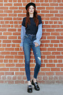 (OPEN PACK) High Rise Destructed Skinny Jeans WEP3542