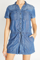 (PRE PACK) Short Sleeve Chambray Romper EO917