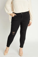 (PRE PACK) Plus size Distressed Mid Rise Skinny Jeans EP3001XL