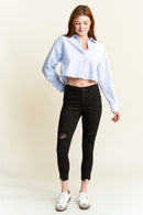 (PRE PACK) High Rise Distressed Chew Hem Ankle Skinny Jeans EP3382