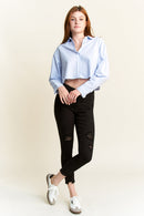 (PRE PACK) High Rise Distressed Chew Hem Ankle Skinny Jeans EP3382