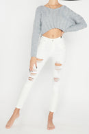 (PRE PACK) High Rise Heavily Destructed Ankle Skinny Jeans EP3410