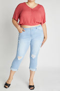 (PRE PACK) Plus size Distressed Crop Skinny Jeans EP3413XL