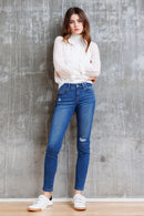 (OPEN PACK) Mid Rise Destructed Skinny Jeans WEP3533