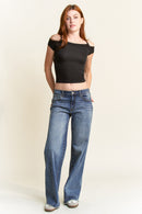 (OPEN PACK) Baggy Wide Leg Jeans with Curved Side Seam WEP3585