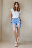 (PRE PACK) Destructed Bermuda Denim Shorts ESP3399