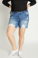 (OPEN PACK) Plus size Destructed Bermuda Denim Shorts WESP3399XL
