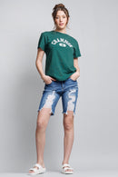 (PRE PACK) High Rise Destructed Bermuda Denim Shorts ESP3400