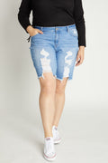 (PRE PACK) Plus size Destructed Bermuda Denim Shorts ESP3400XL