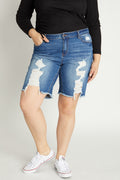 (PRE PACK) Plus size Destructed Bermuda Denim Shorts ESP3400XL