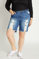 (PRE PACK) Plus size Destructed Bermuda Denim Shorts ESP3400XL