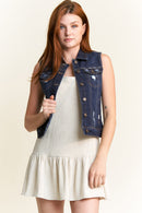 (PRE PACK) Destructed Regular Fit Denim Vest EV5010