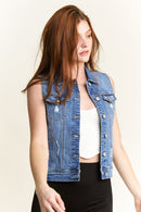 (PRE PACK) Destructed Regular Fit Denim Vest EV5010