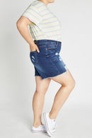 (OPEN PACK) Plus size Destructed Bermuda Denim Shorts WESP3399XL