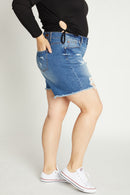 (OPEN PACK) Plus size Destructed Bermuda Denim Shorts WESP3399XL