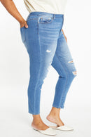 (OPEN PACK) Plus size Distressed Ankle Skinny Jeans WEP3278XL
