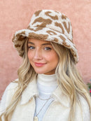WOMEN'S ANIMAL PRINT SHERPA BUCKET HATS