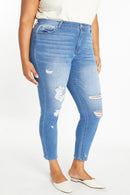 (OPEN PACK) Plus size Distressed Ankle Skinny Jeans WEP3278XL