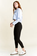 (PRE PACK) High Rise Distressed Chew Hem Ankle Skinny Jeans EP3382