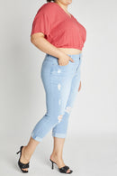 (PRE PACK) Plus size Distressed Crop Skinny Jeans EP3413XL