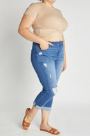 (PRE PACK) Plus size Distressed Crop Skinny Jeans EP3413XL