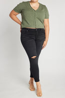 (PRE PACK) Plus size Destructed Ankle Skinny Jeans EP3465XL