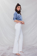 (OPEN PACK) High Rise Classic Bootcut Jeans WEP3559 White