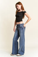 (OPEN PACK) Baggy Wide Leg Jeans with Curved Side Seam WEP3585