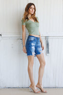 (PRE PACK) Destructed Bermuda Denim Shorts ESP3399