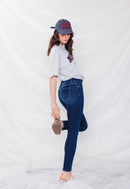 (OPEN PACK) Mid Rise Skinny Jeans with Contrast Stitch WEP3561