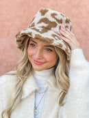 WOMEN'S ANIMAL PRINT SHERPA BUCKET HATS