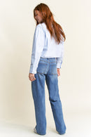 (OPEN PACK) Mid Waist Loose Straight Jeans WEP3580