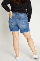 (OPEN PACK) Plus size Destructed Bermuda Denim Shorts WESP3399XL