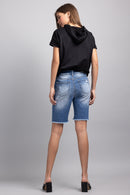 (PRE PACK) High Rise Destructed Bermuda Denim Shorts ESP3400