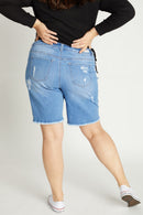 (PRE PACK) Plus size Destructed Bermuda Denim Shorts ESP3400XL