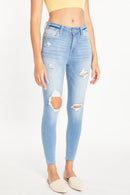 (OPEN PACK) High Rise Distressed Ankle Skinny Jeans WEP3322