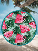 WATERMELON FRINGE EDGE BLANKET BEACH TOWEL