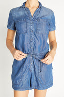 (PRE PACK) Short Sleeve Chambray Romper EO917