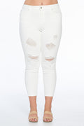 (OPEN PACK) Plus size Distressed Ankle Skinny Jeans WEP3228XL