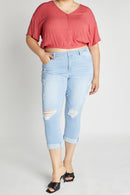 (PRE PACK) Plus size Distressed Crop Skinny Jeans EP3413XL