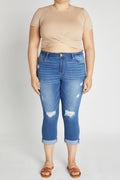 (PRE PACK) Plus size Distressed Crop Skinny Jeans EP3413XL