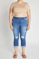(PRE PACK) Plus size Distressed Crop Skinny Jeans EP3413XL
