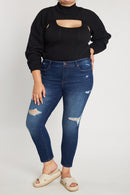 (PRE PACK) Plus size Distressed Ankle Skinny Jeans EP3490XL