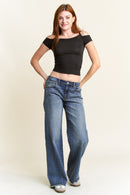 (OPEN PACK) Baggy Wide Leg Jeans with Curved Side Seam WEP3585