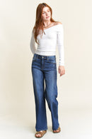 (OPEN PACK) High Rise Wide Destructed Leg Jeans WEP3587