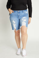 (PRE PACK) Plus size Destructed Bermuda Denim Shorts ESP3400XL