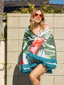 WATERMELON FRINGE EDGE BLANKET BEACH TOWEL